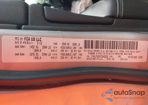 2015 Jeep Grand Cherokee Limited z USA, uszkodzony, nr VIN 1C4RJFBG0FC846296